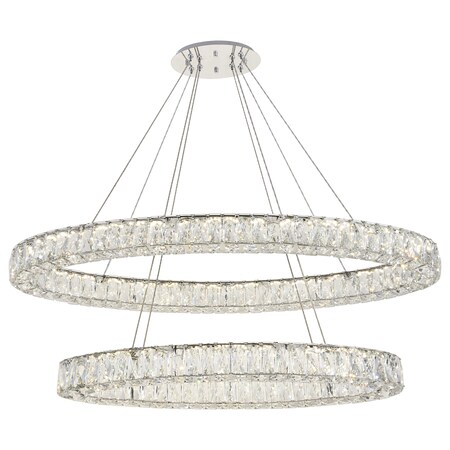 Monroe Integrated Led Light Chrome Chandelier Clear Royal Cut Crystal